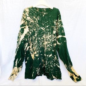 Green Custom Reverse Tie Dye Longsleeve T-Shirt